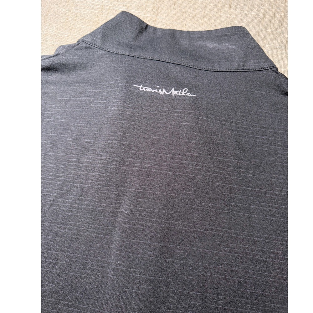 TravisMathew Mens XXL 1/4 Zip Pullover Charcoal Gray Slub Golf Shirt 1MY349 - Picture 9 of 9